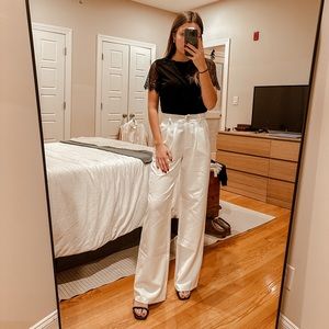 Black Laced Shoulder Office Tee!